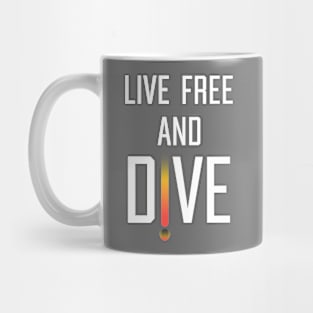 Helldivers "Live Free And Dive" White Text Mug